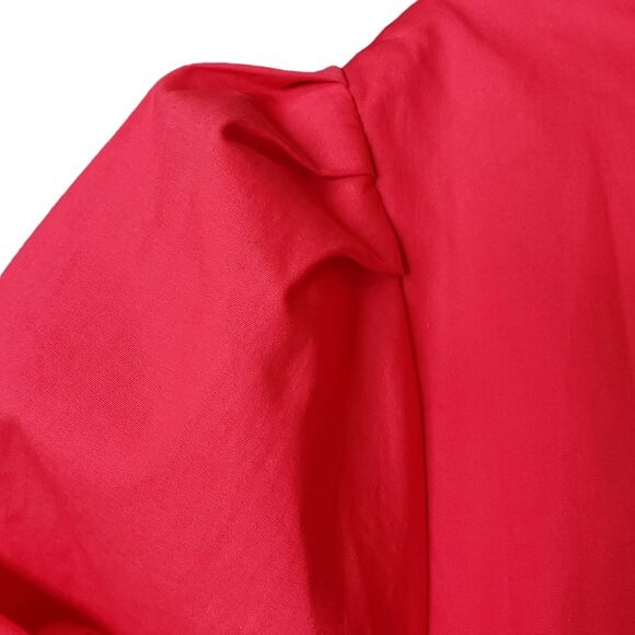 eShakti Wayward Fancie Ruffle Flounce Hem Poplin Dress Watermelon Size 3X - 24W - Picture 11 of 16